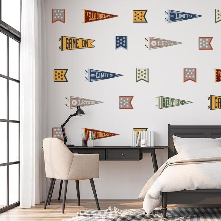 Sport Pennant Flag Wall Decals