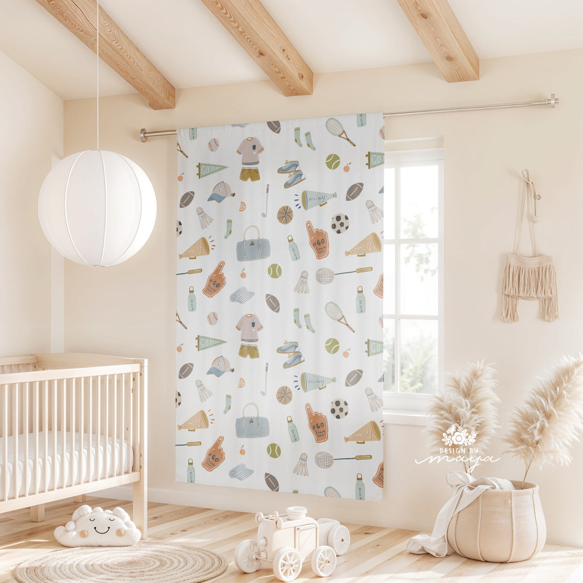Alphabet Baby Animals Curtain - Kids Room Curtain