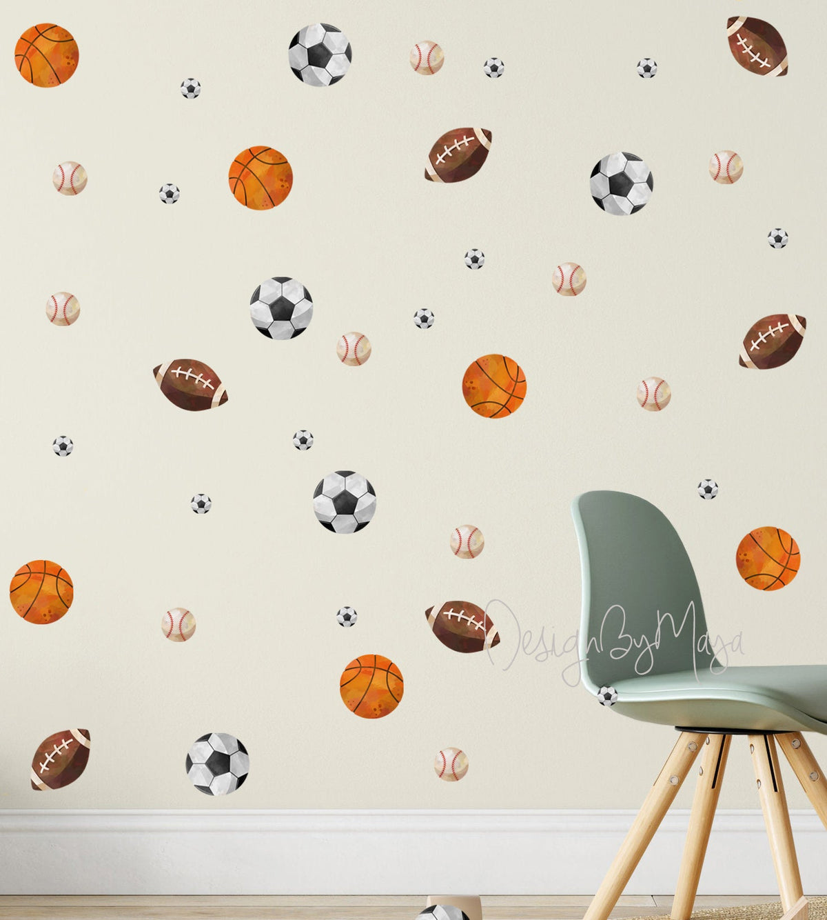Soccer Players Decals - Fabric Nursery Wall Art Decals
