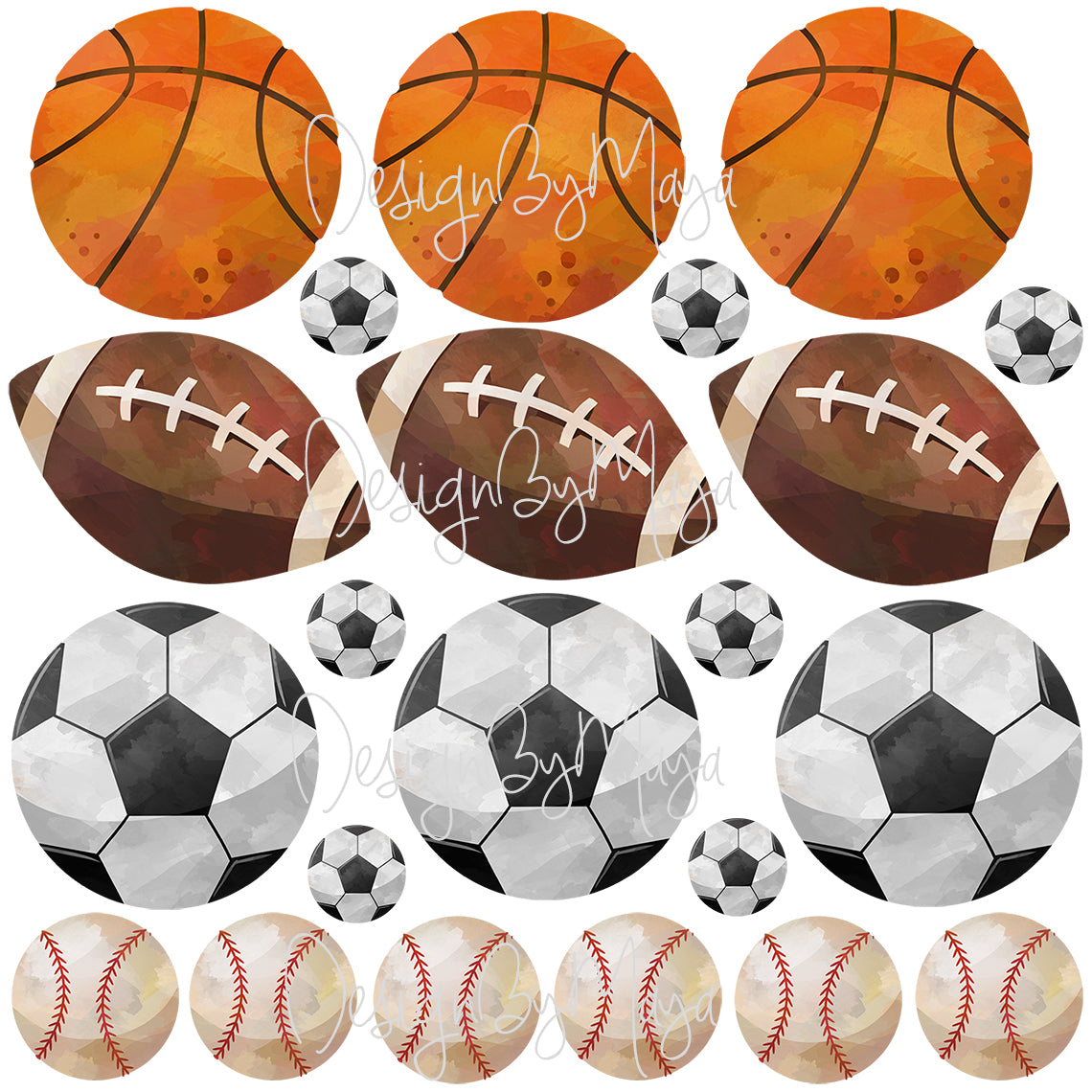 Sport Balls Decals - Fabric Nursery Wall Art Decals