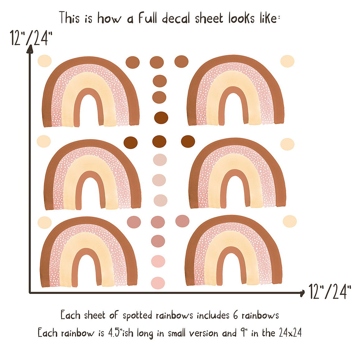 Earth Toned Rainbows - Fabric Nursery Wall Art Decals