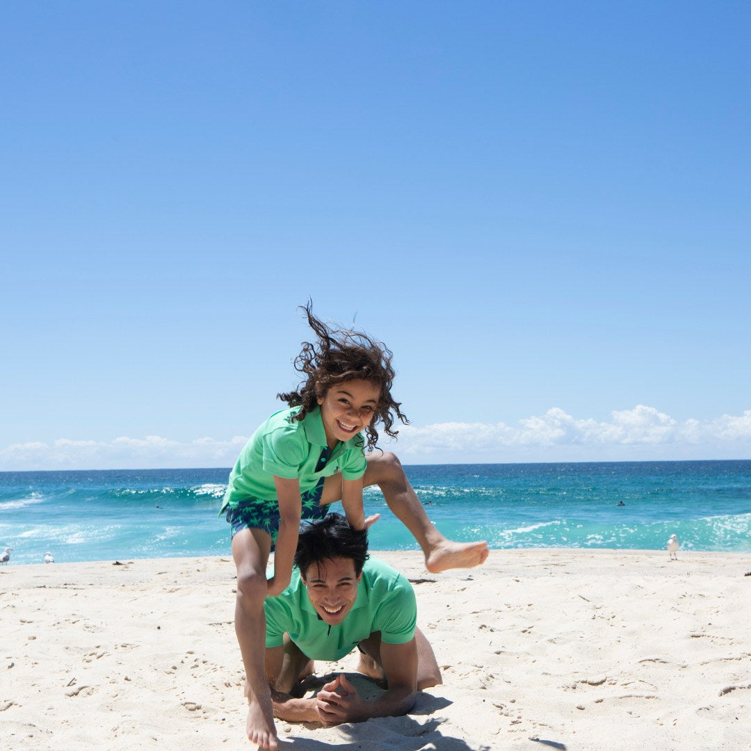 Navy & Spring Green Palms