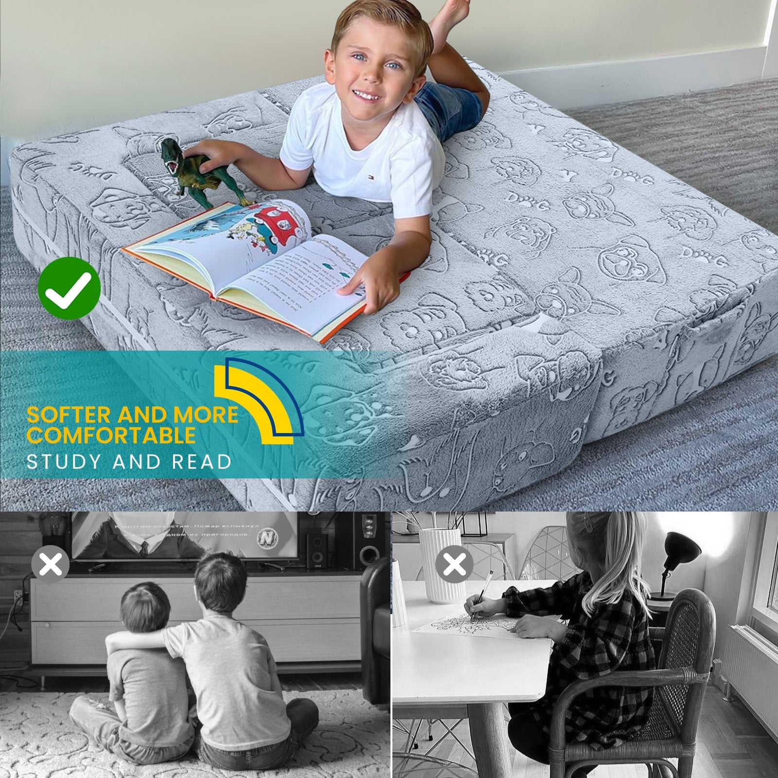 Convertible Kids Modular Couch-glow Pattern