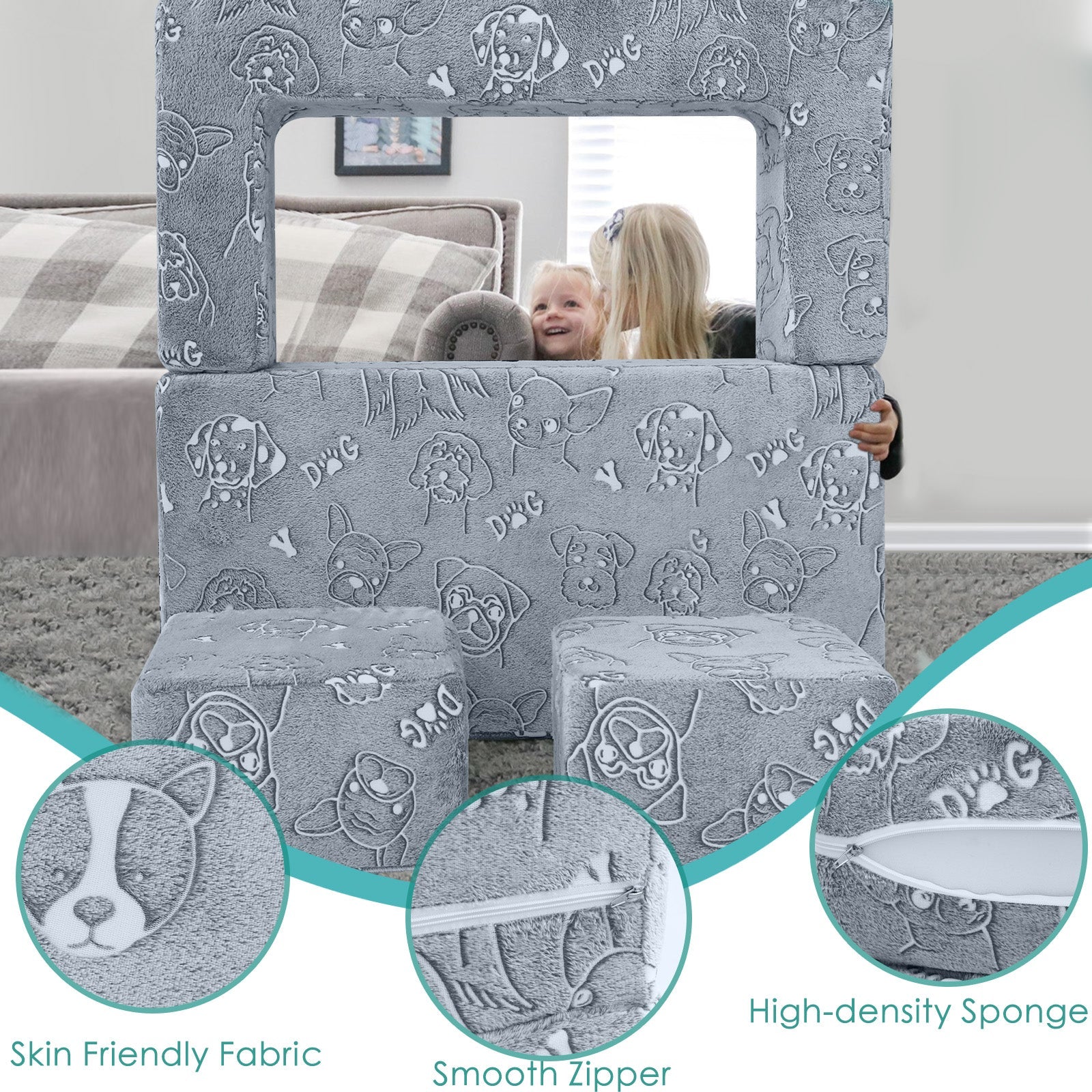 Convertible Kids Modular Couch-glow Pattern