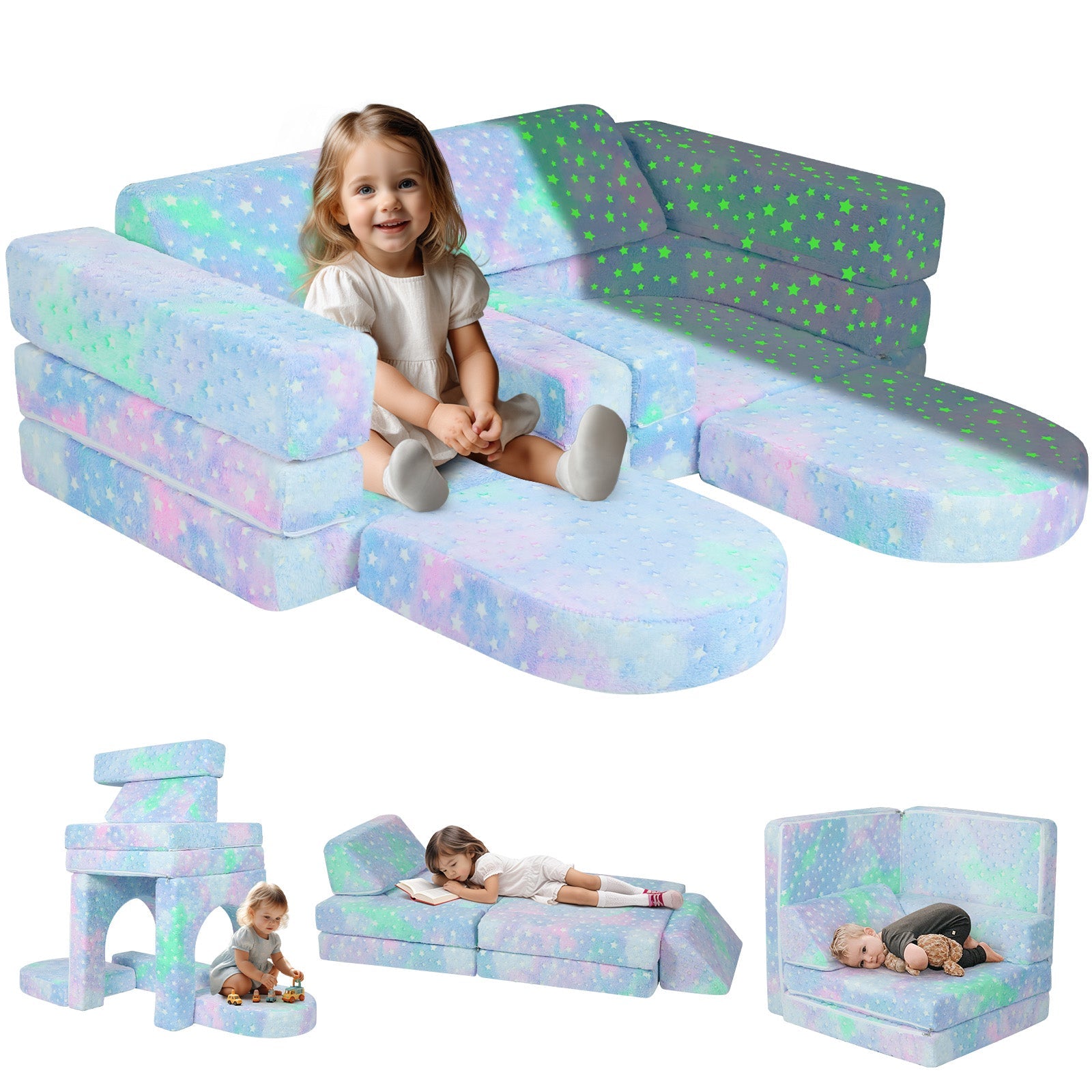 10-piece Kids Play Couch|glowsofa