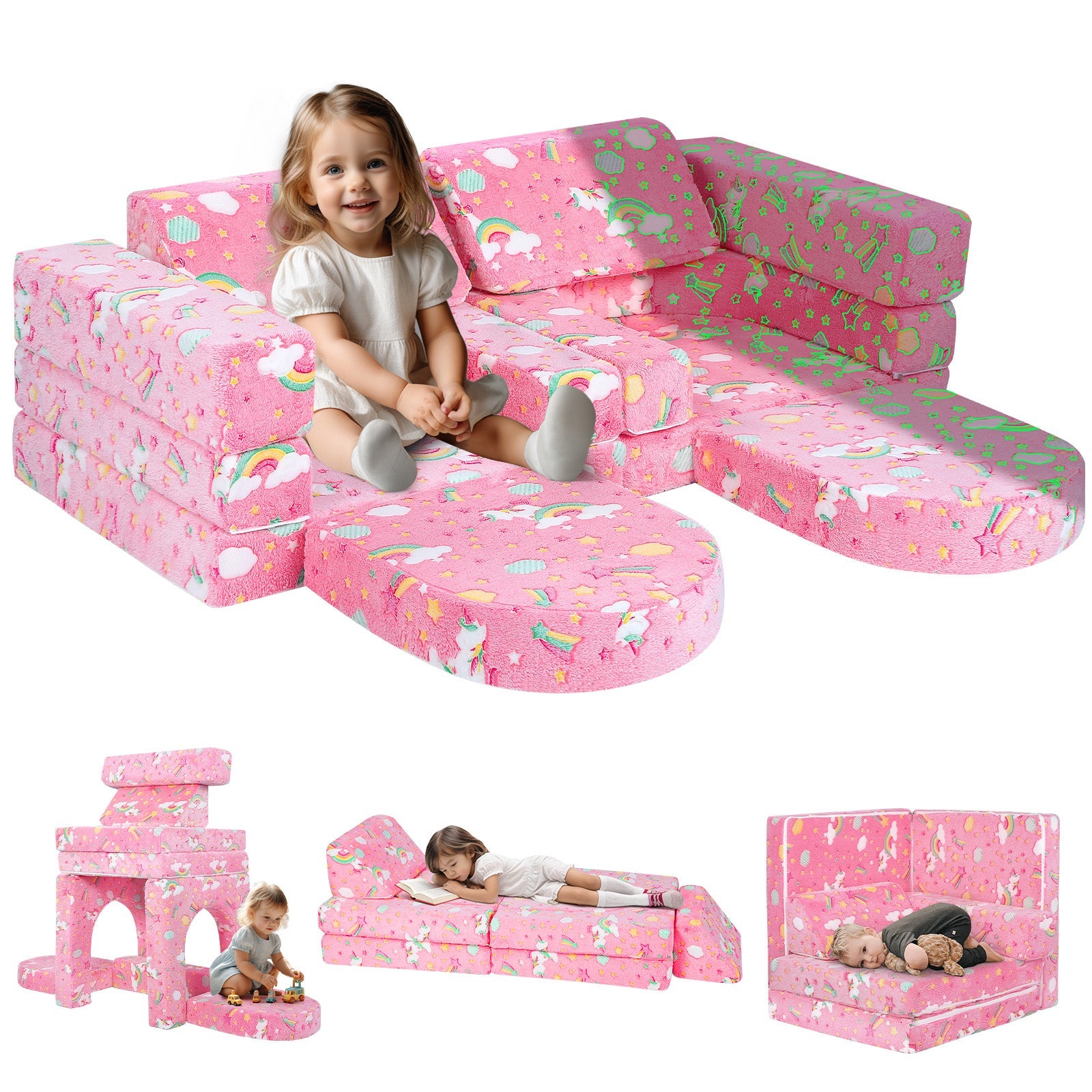 10-piece Kids Play Couch|glowsofa