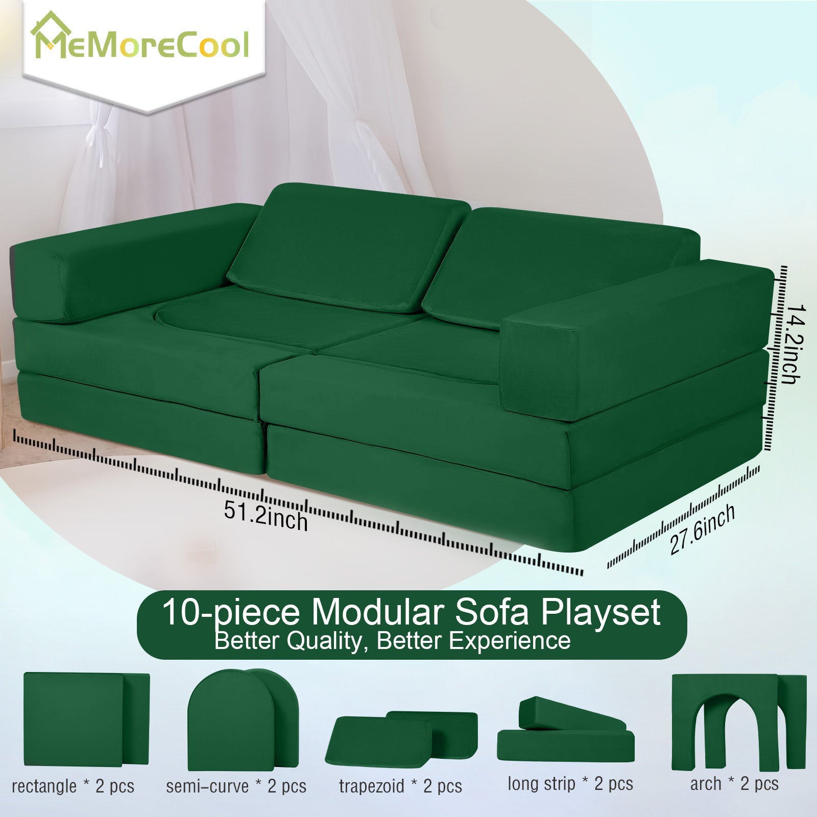 10-piece Kids Play Couch|glowsofa