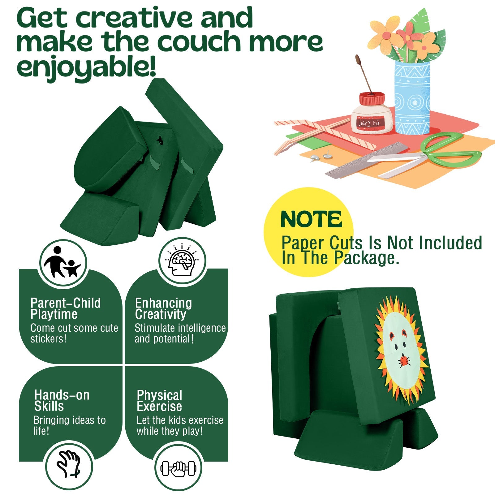 10-piece Kids Play Couch|glowsofa