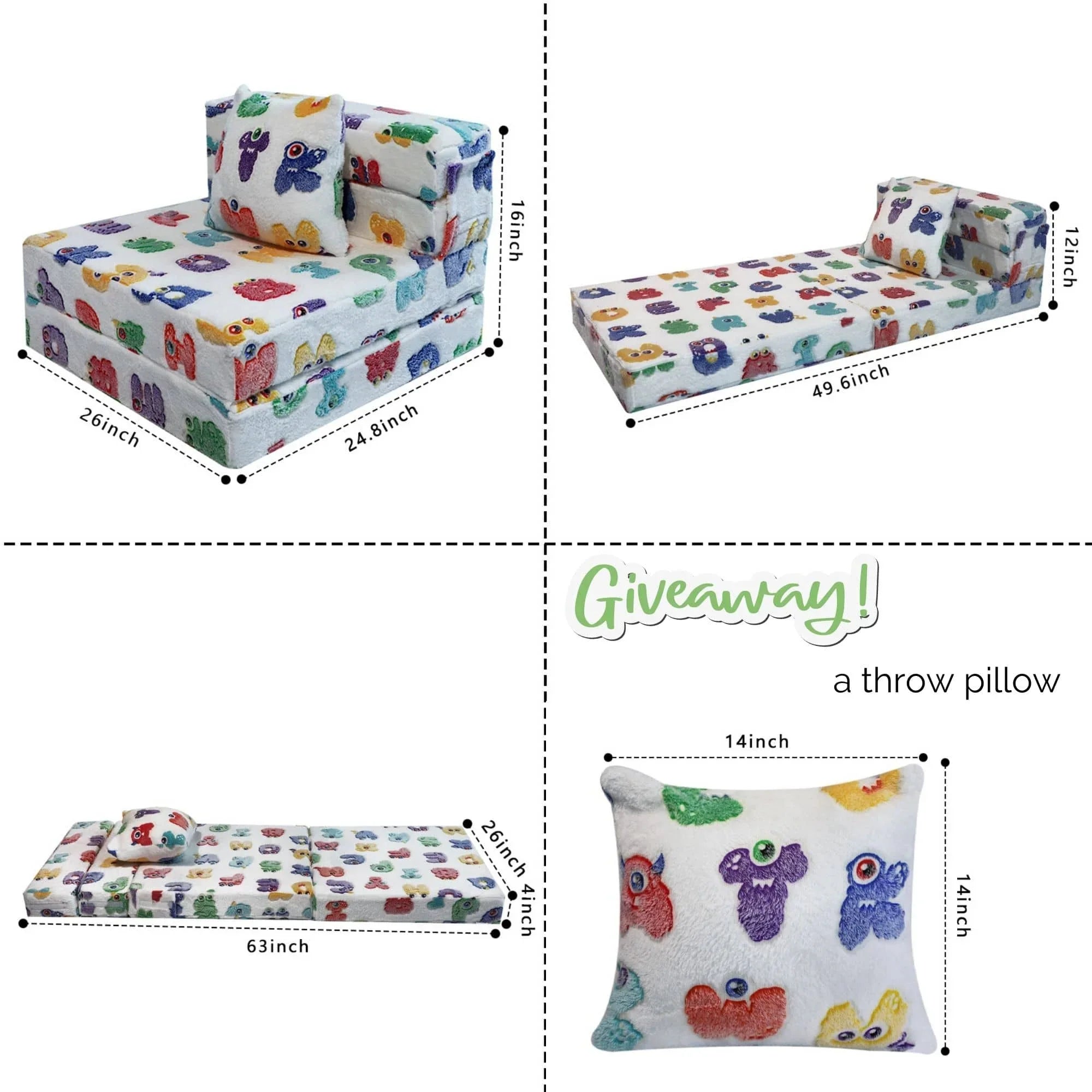 Convertible Kids Foldable Floor Mattress