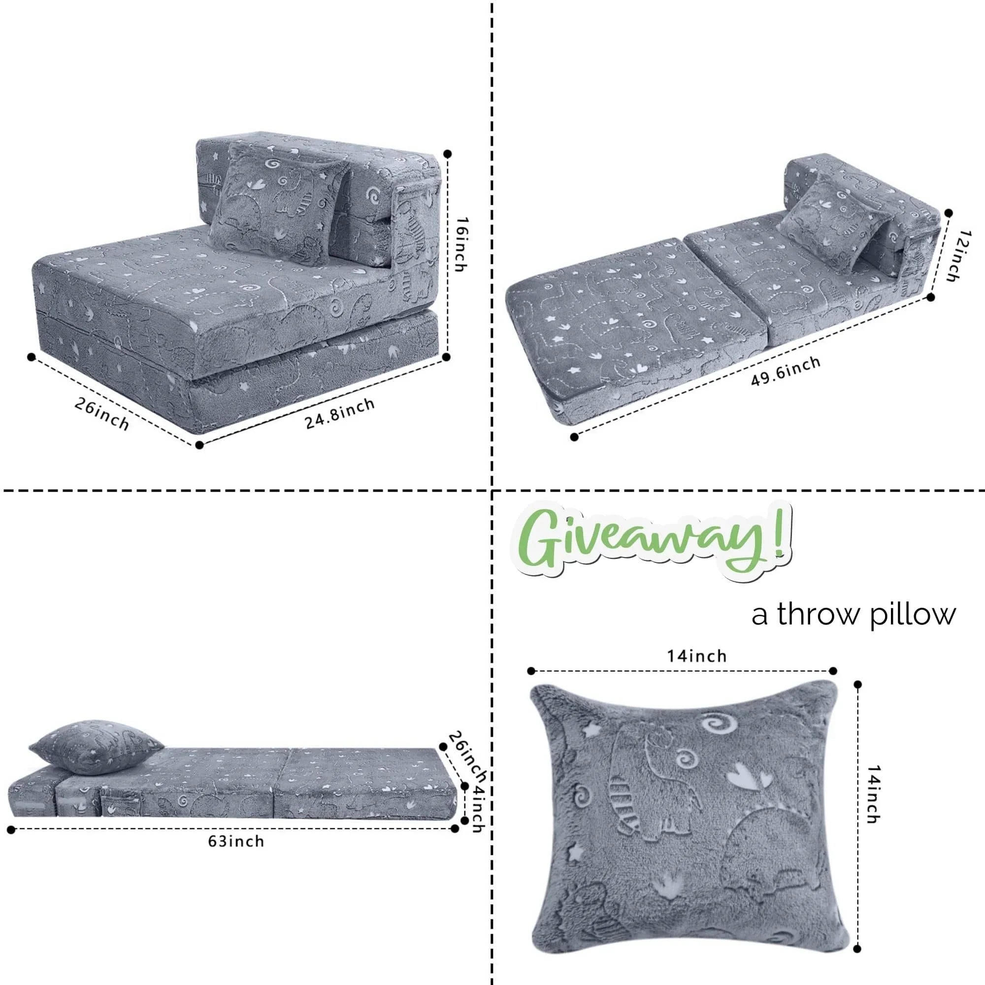 Convertible Kids Foldable Floor Mattress