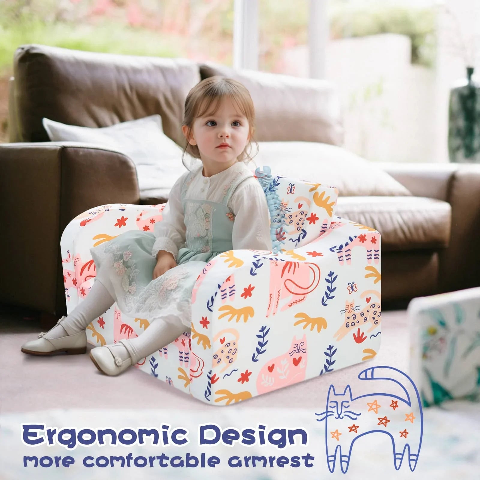 Children's Fold Out Sofa With Patterns
