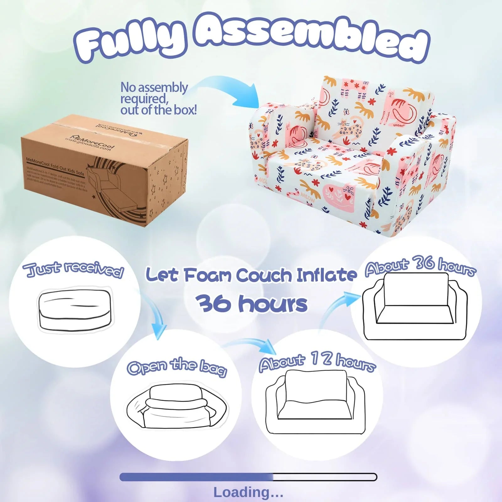 Children's Fold Out Sofa With Patterns