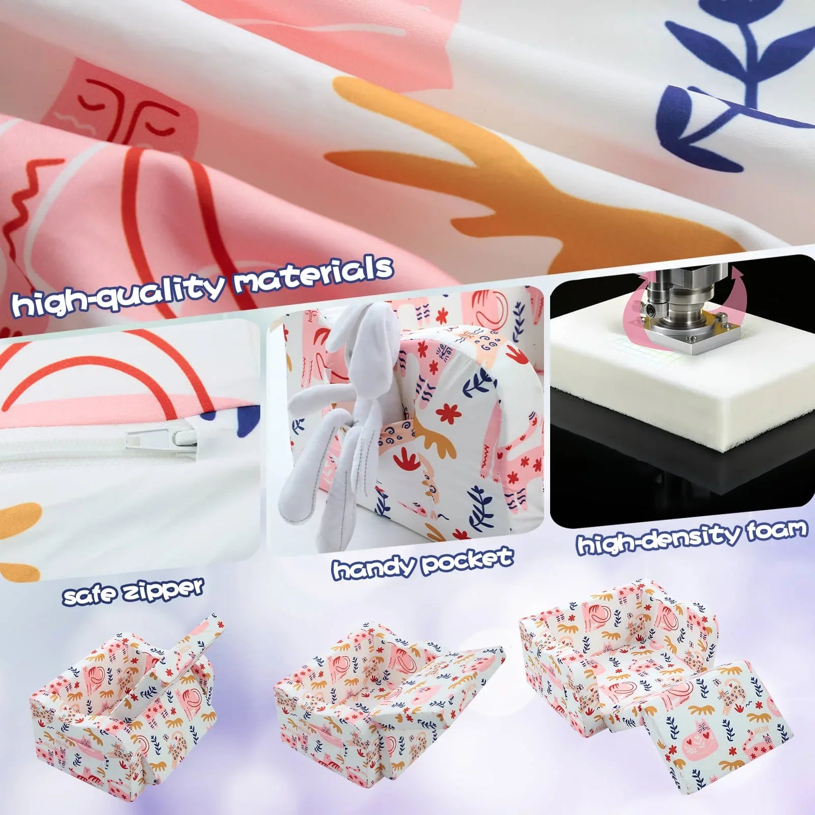 Children's Fold Out Sofa With Patterns