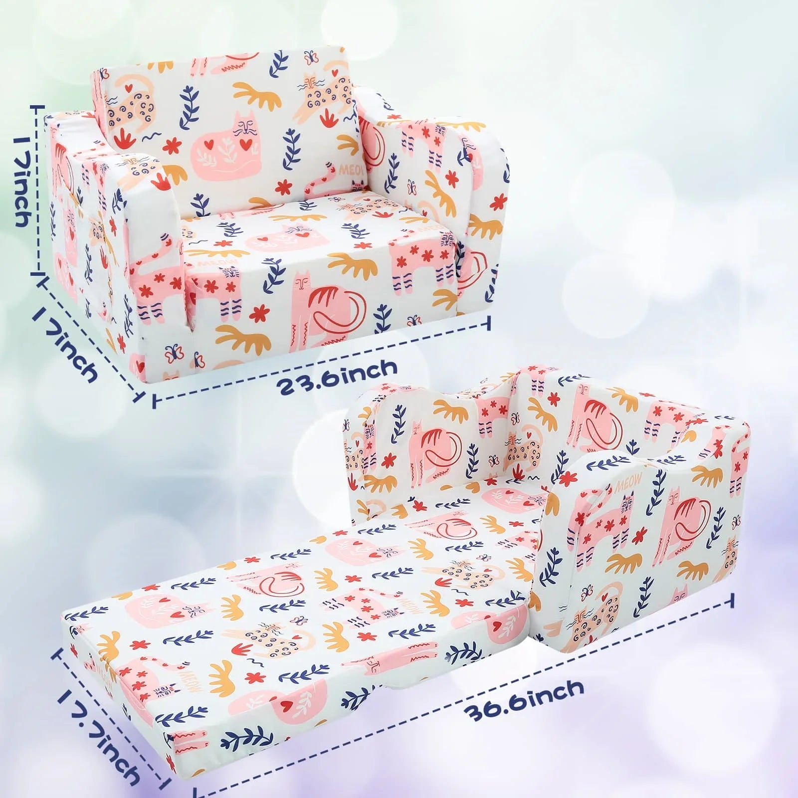 Children's Fold Out Sofa With Patterns
