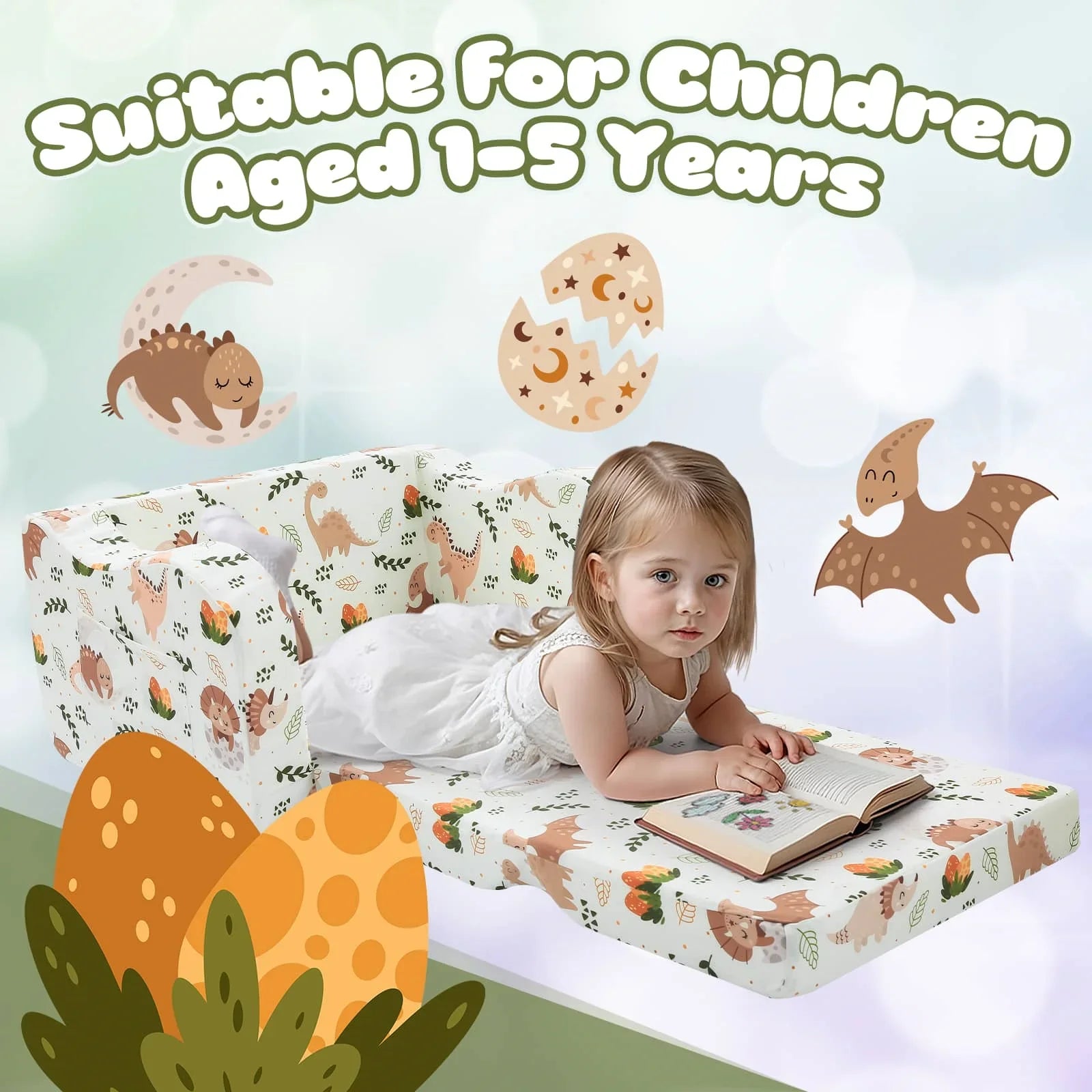 Children's Fold Out Sofa With Patterns