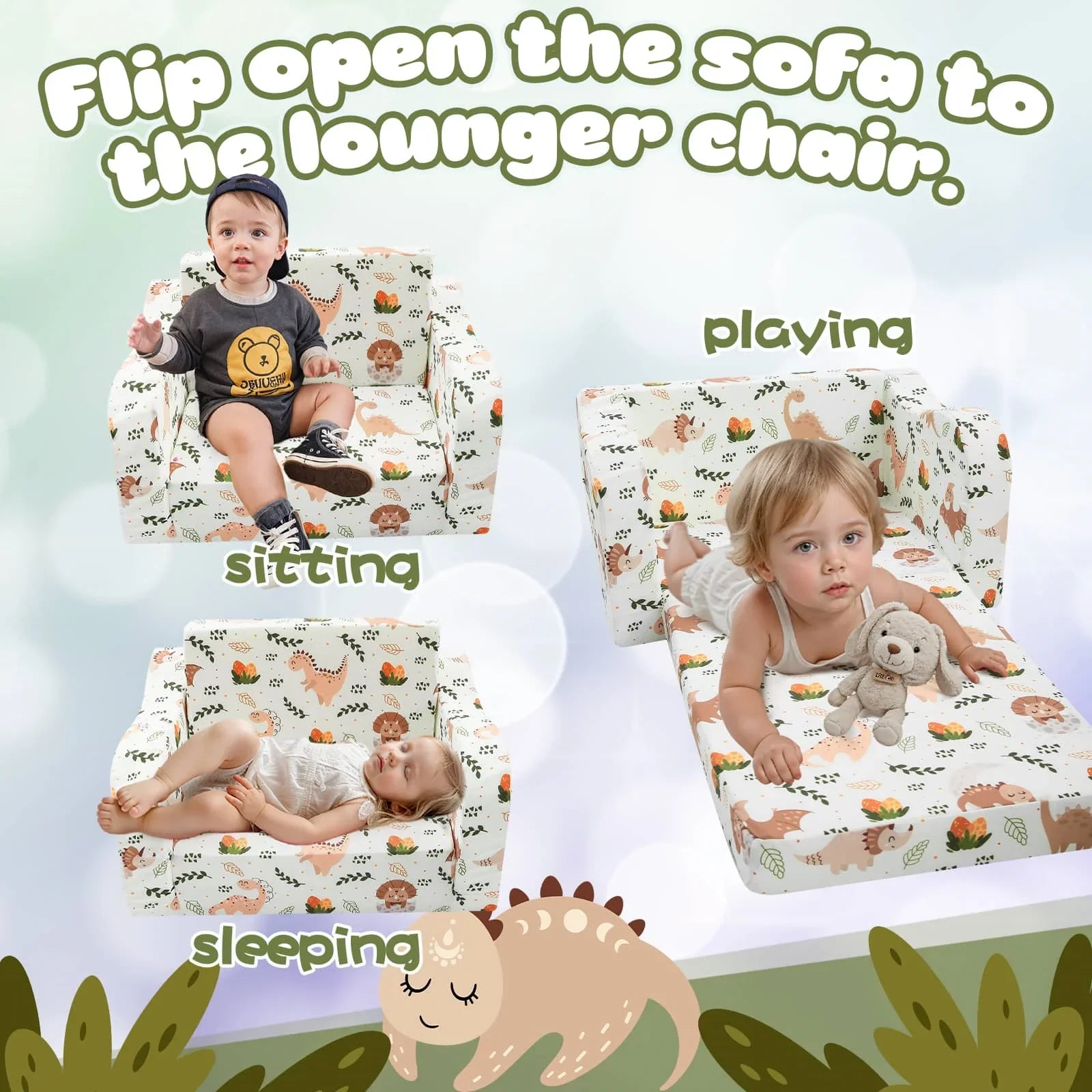 Children's Fold Out Sofa With Patterns