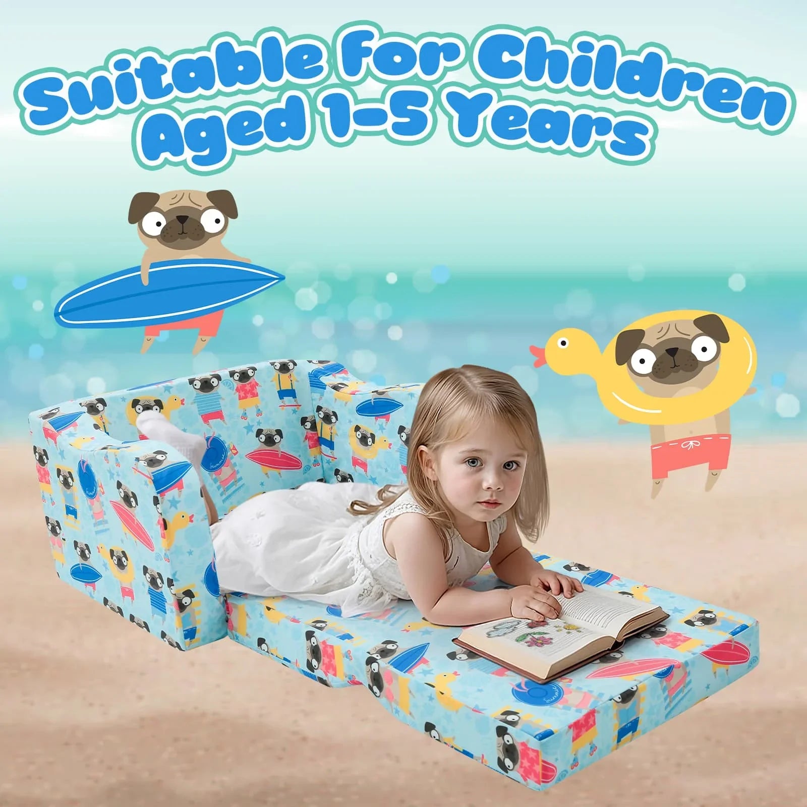 Children's Fold Out Sofa With Patterns