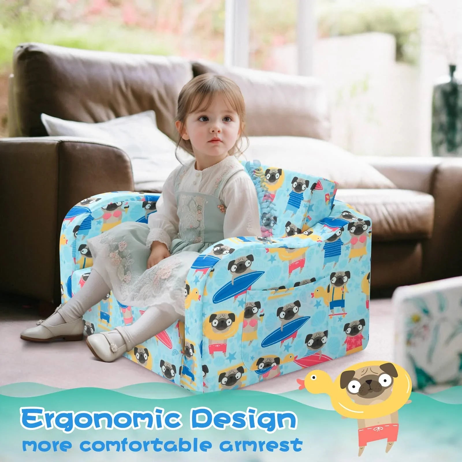 Children's Fold Out Sofa With Patterns