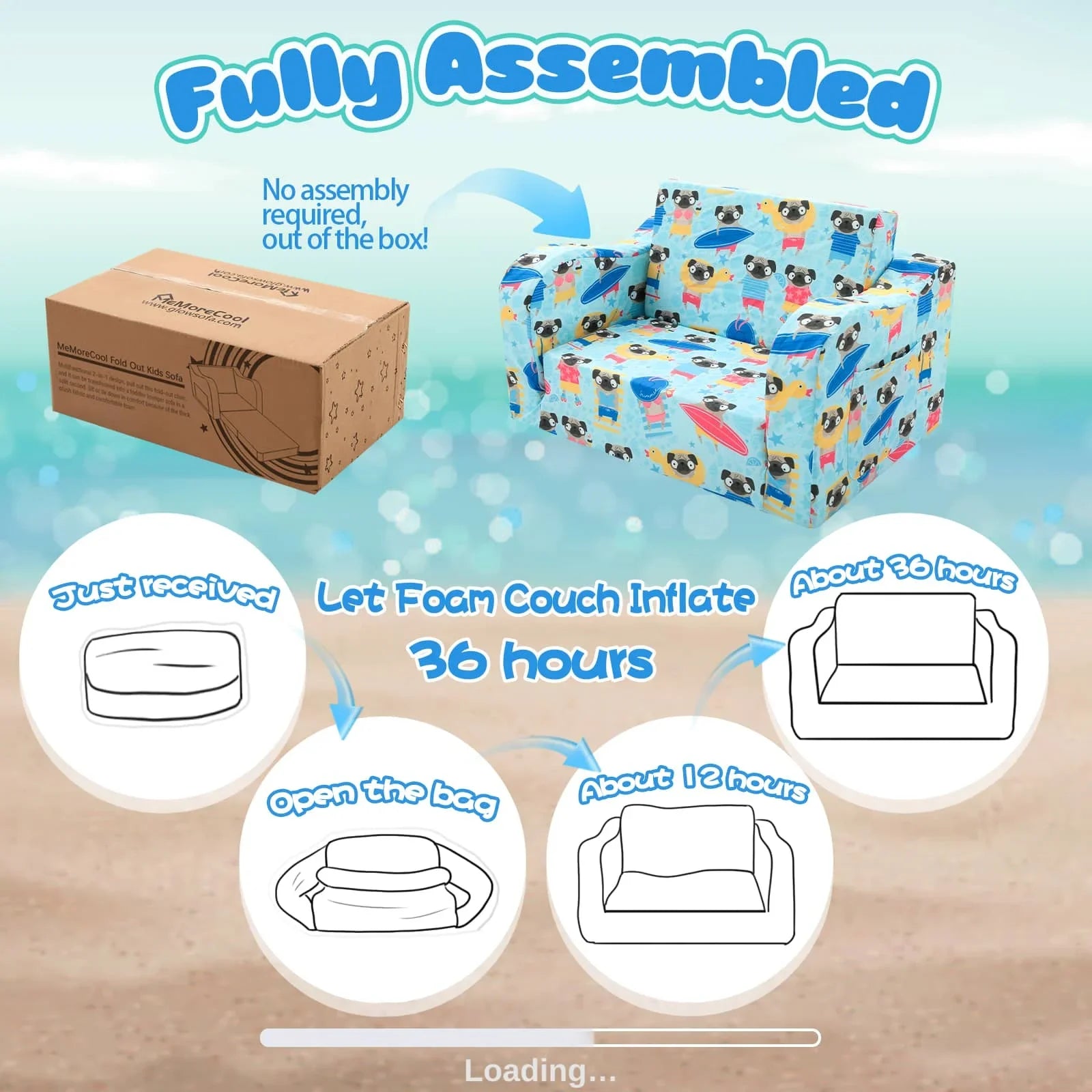 Children's Fold Out Sofa With Patterns