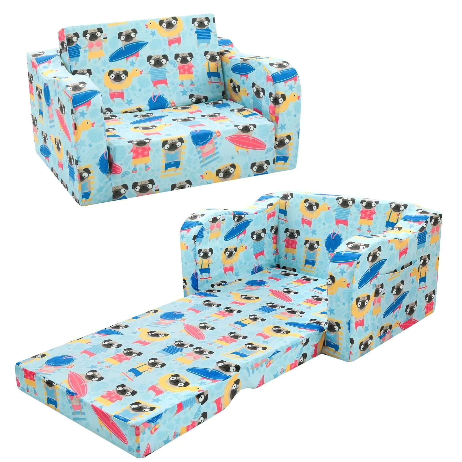 Children's Fold Out Sofa With Patterns