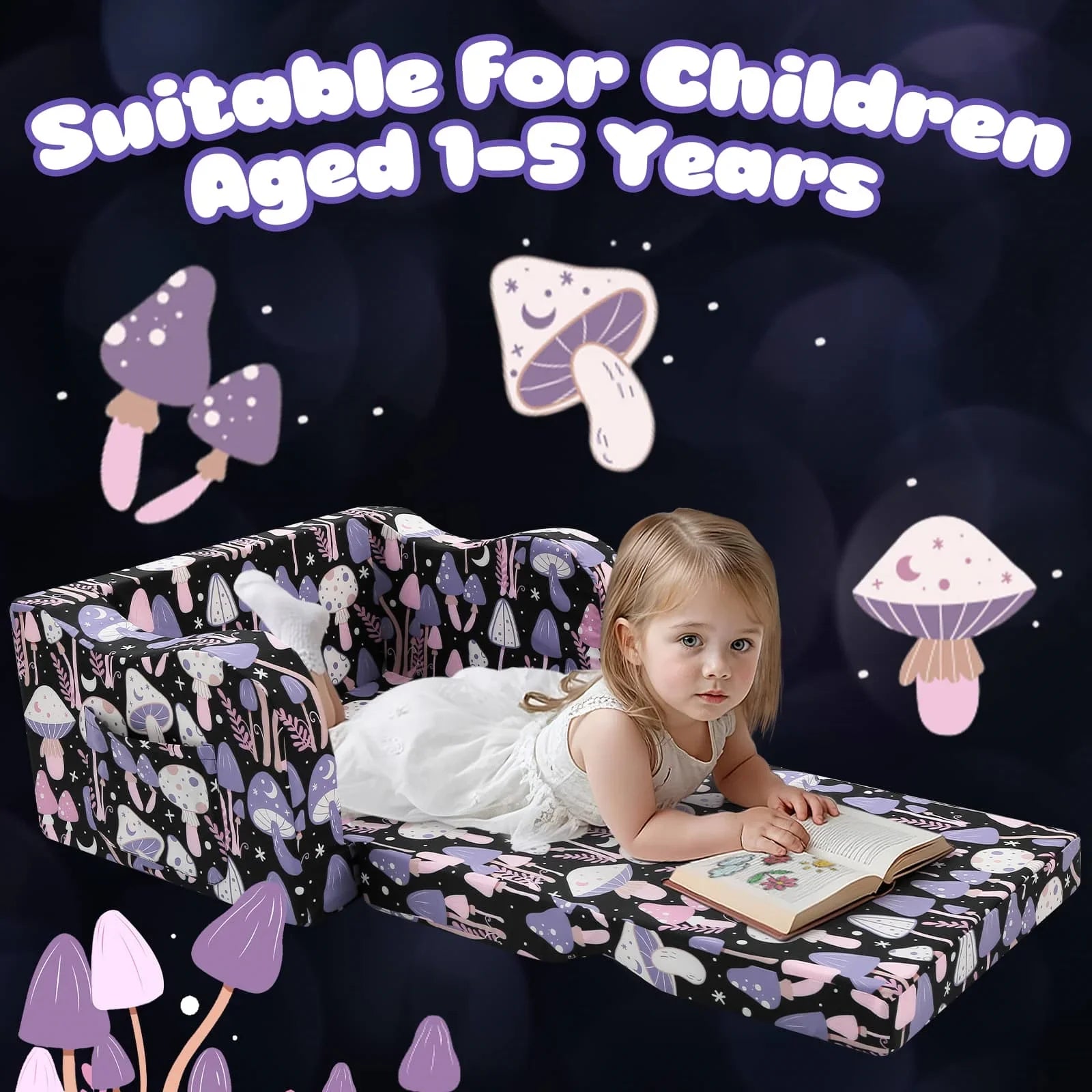 Children's Fold Out Sofa With Patterns
