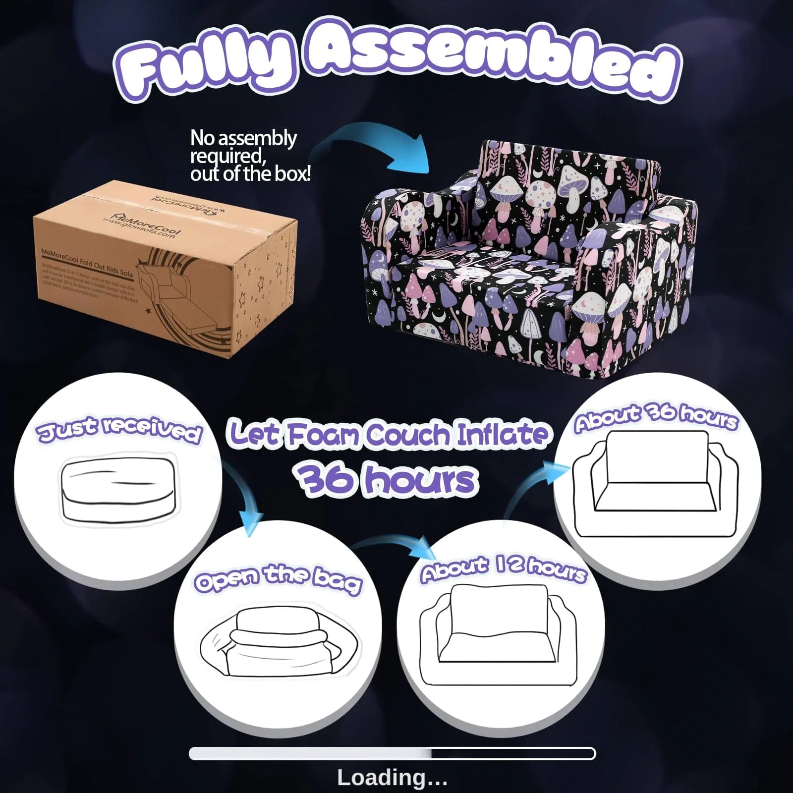 Children's Fold Out Sofa With Patterns