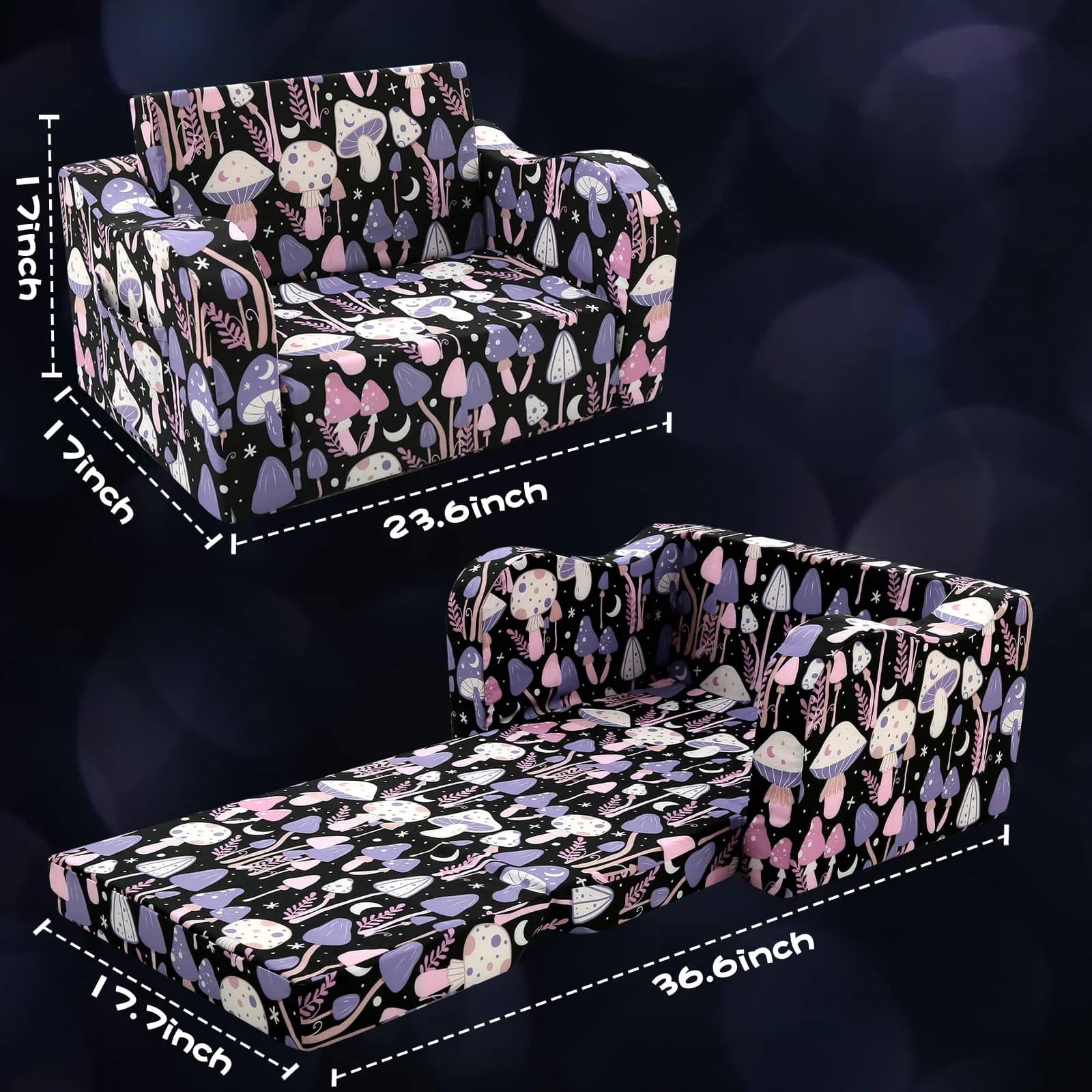 Children's Fold Out Sofa With Patterns