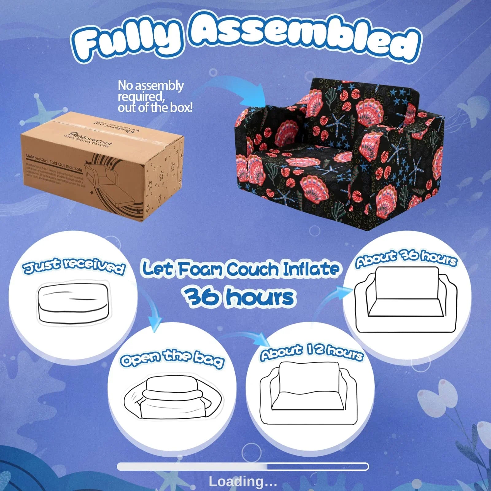 Children's Fold Out Sofa With Patterns
