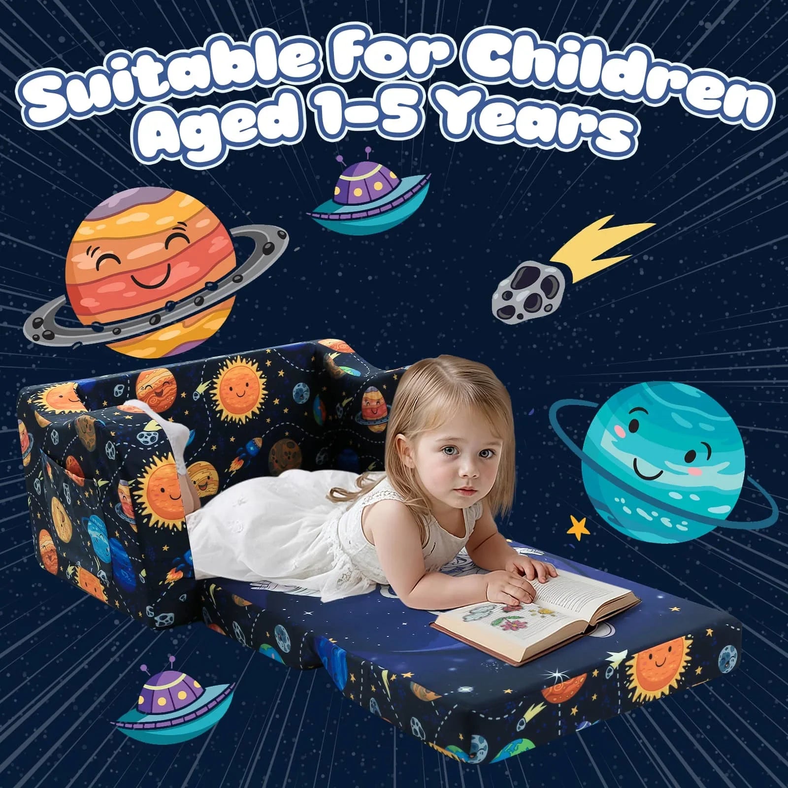 Children's Fold Out Sofa With Patterns