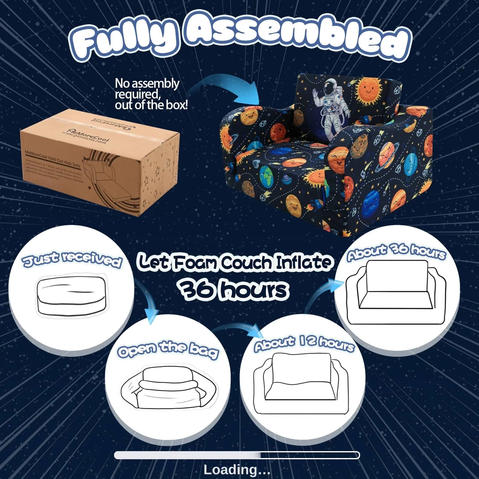 Children's Fold Out Sofa With Patterns