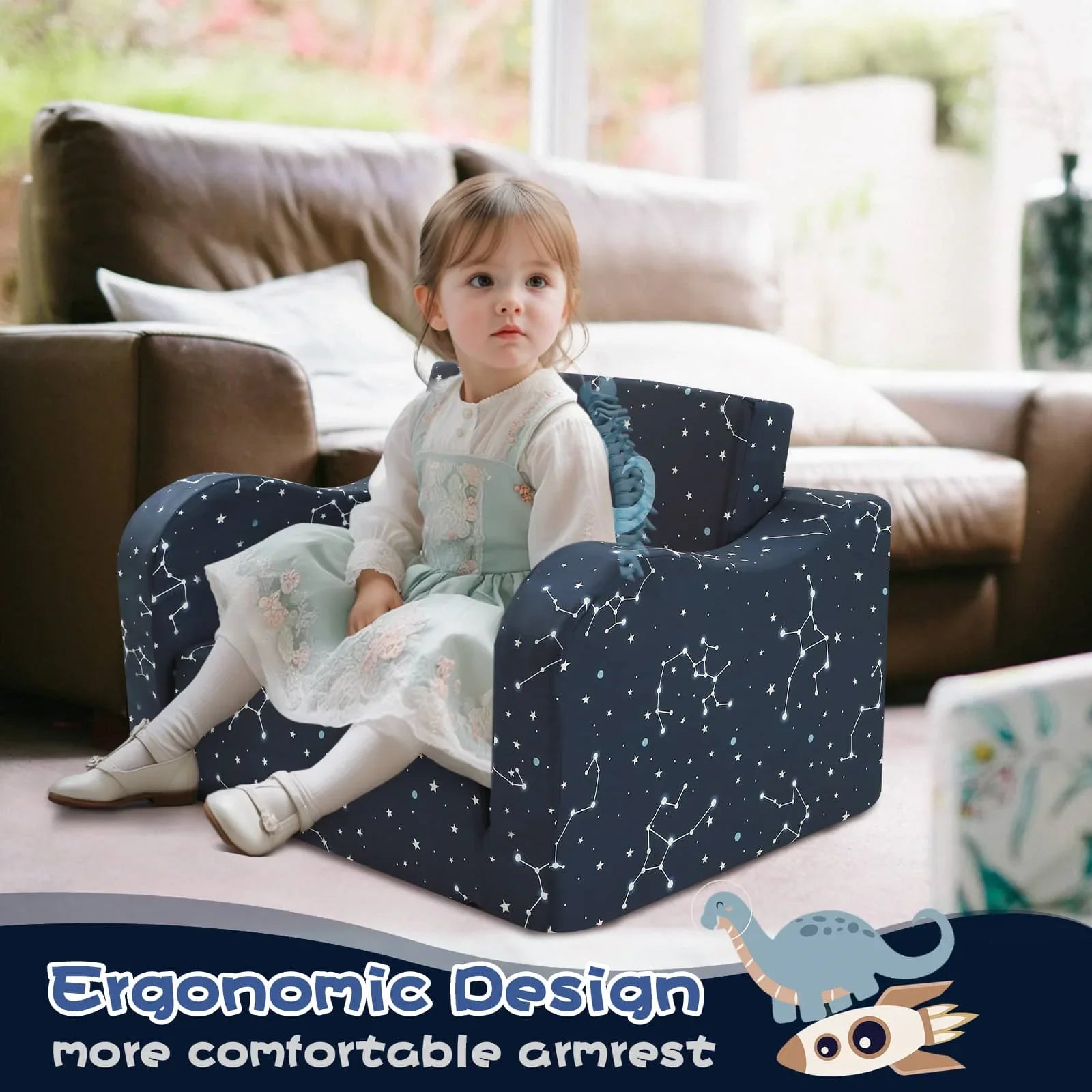 Children's Fold Out Sofa With Patterns