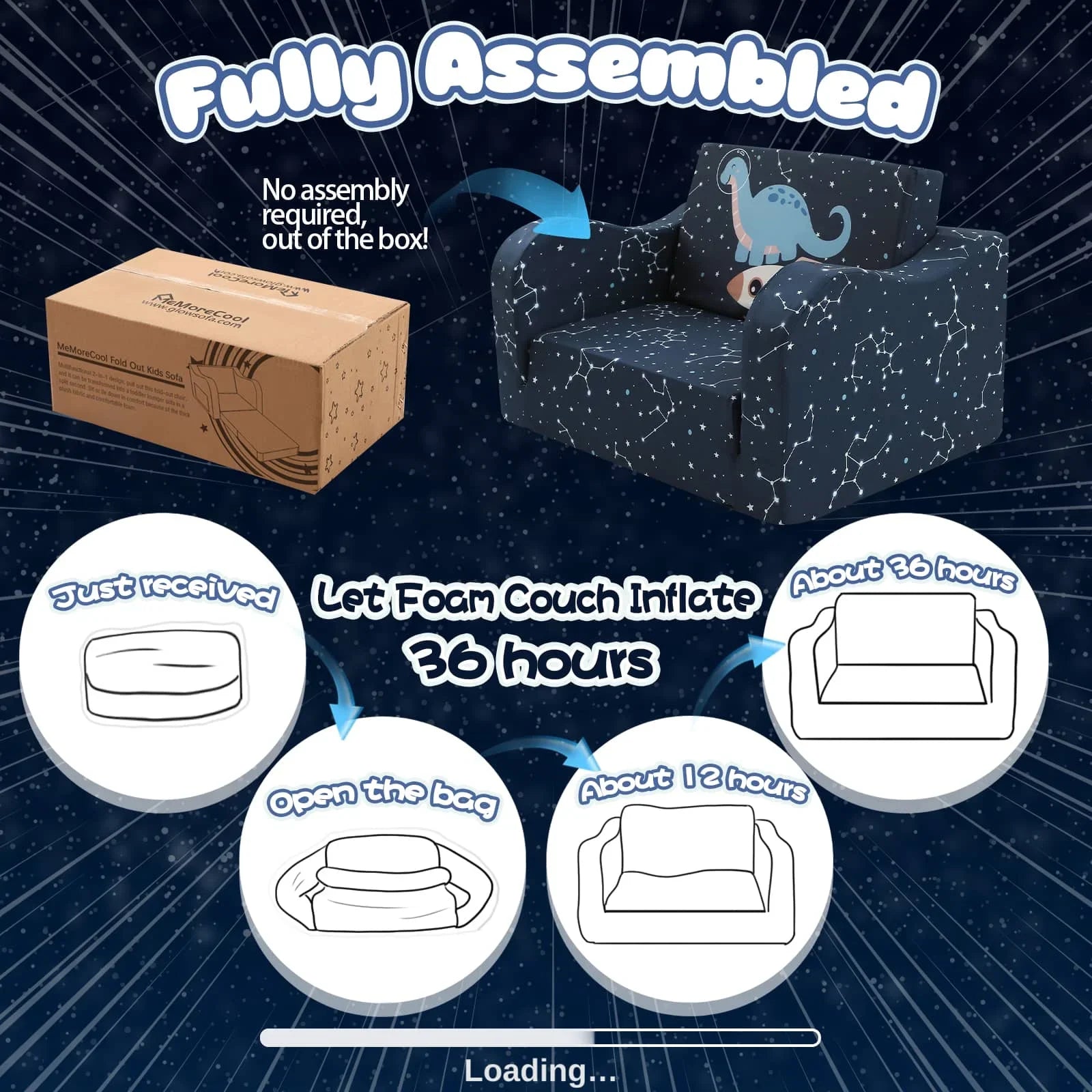 Children's Fold Out Sofa With Patterns