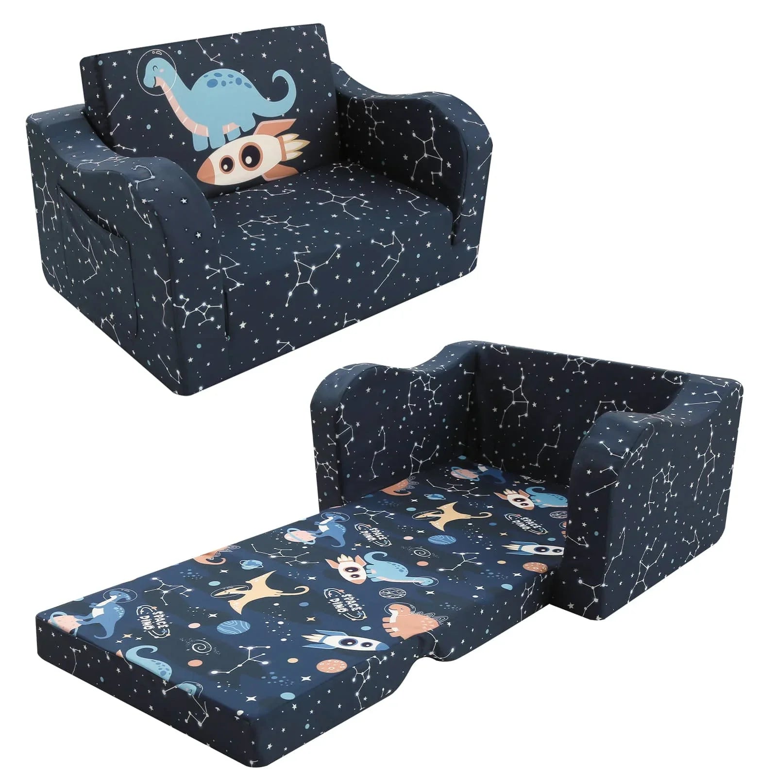 Children's Fold Out Sofa With Patterns