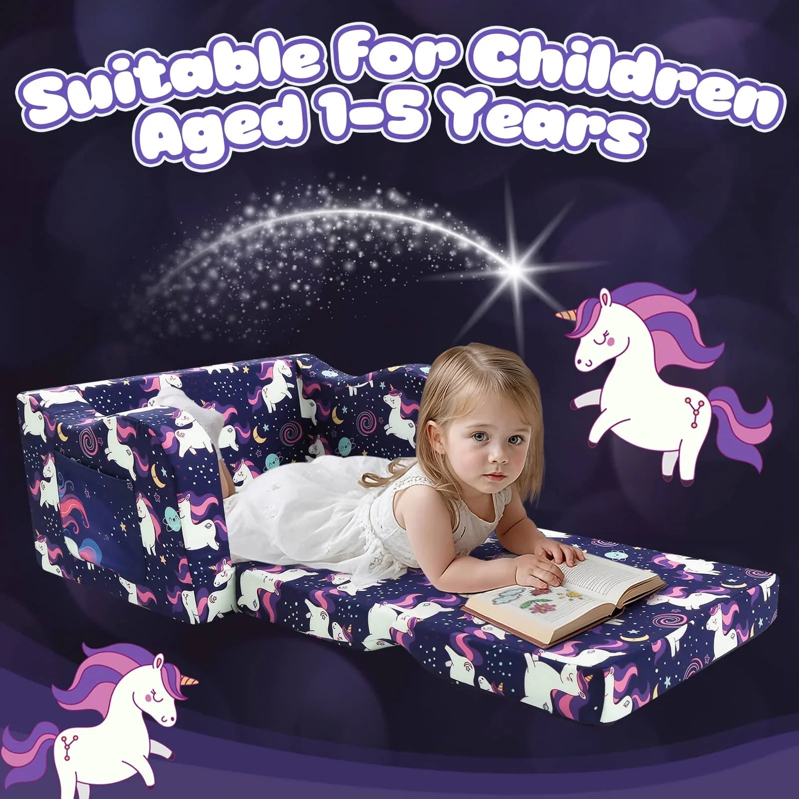 Children's Fold Out Sofa With Patterns