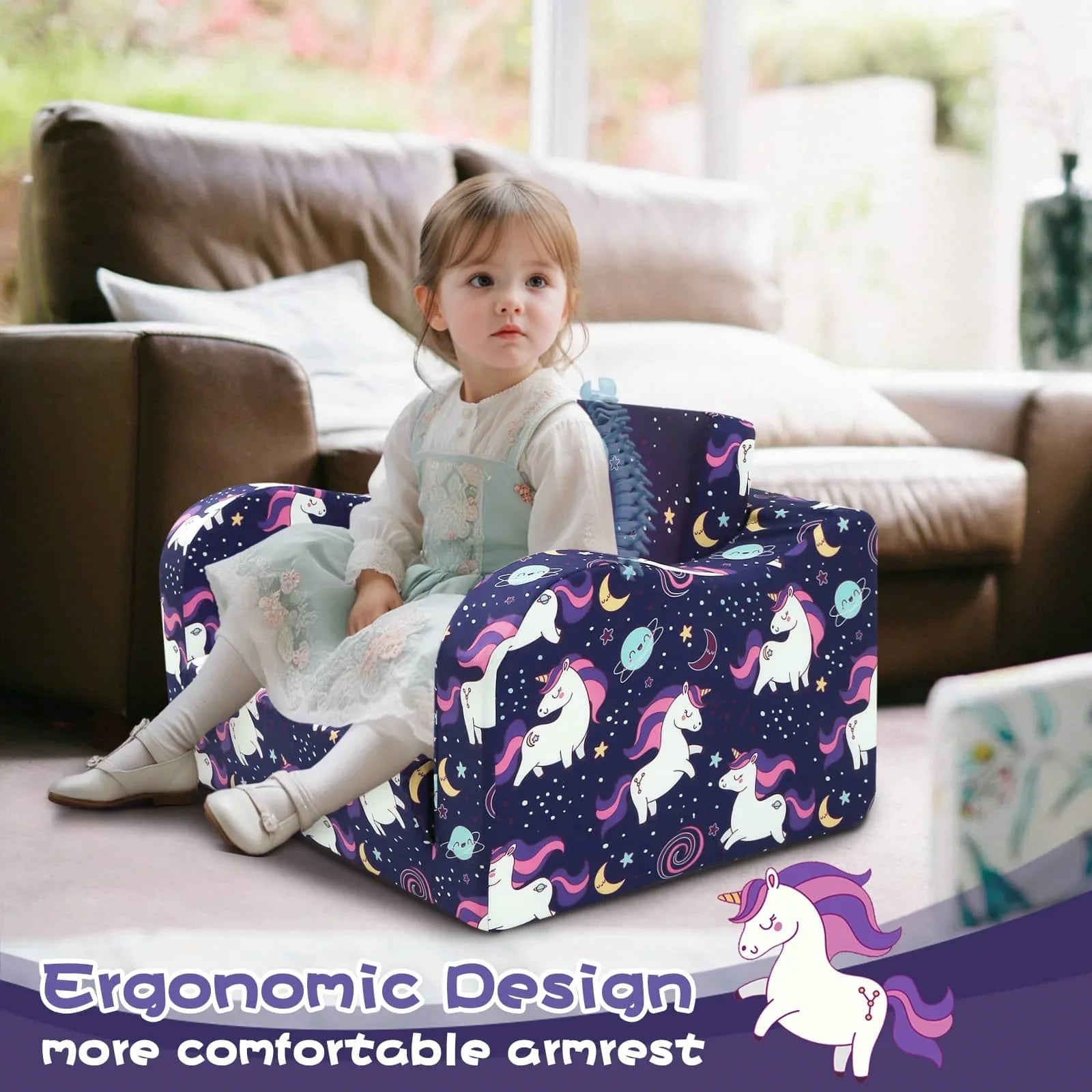 Children's Fold Out Sofa With Patterns
