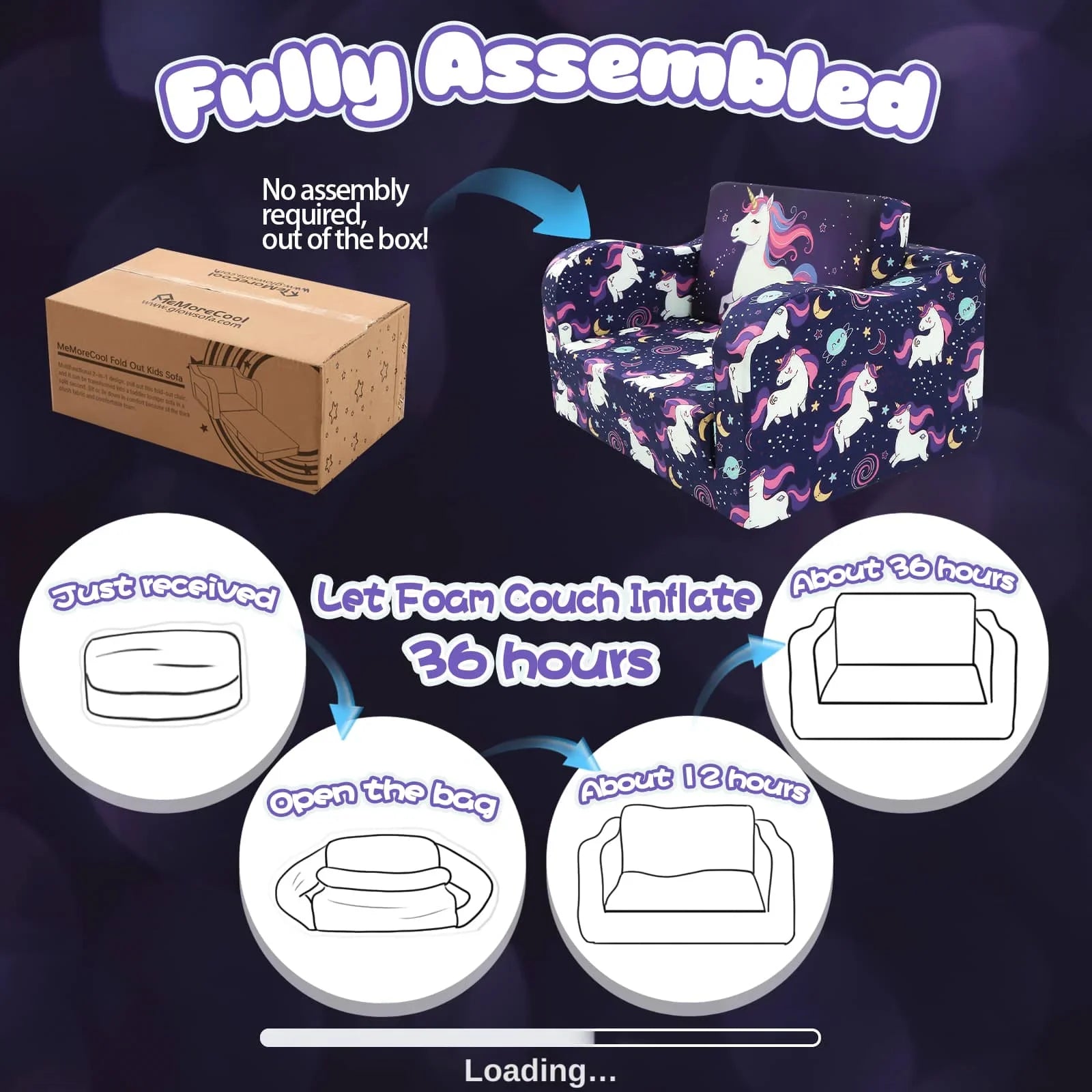Children's Fold Out Sofa With Patterns