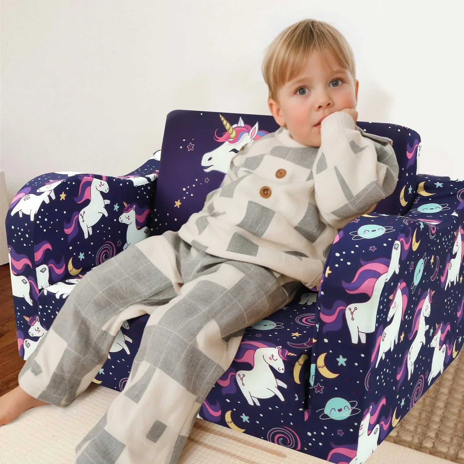 Children's Fold Out Sofa With Patterns