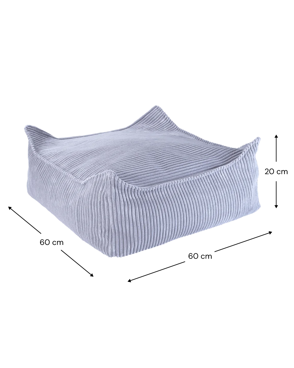 Blueberry Blue Beanbag Chair And Ottoman Set