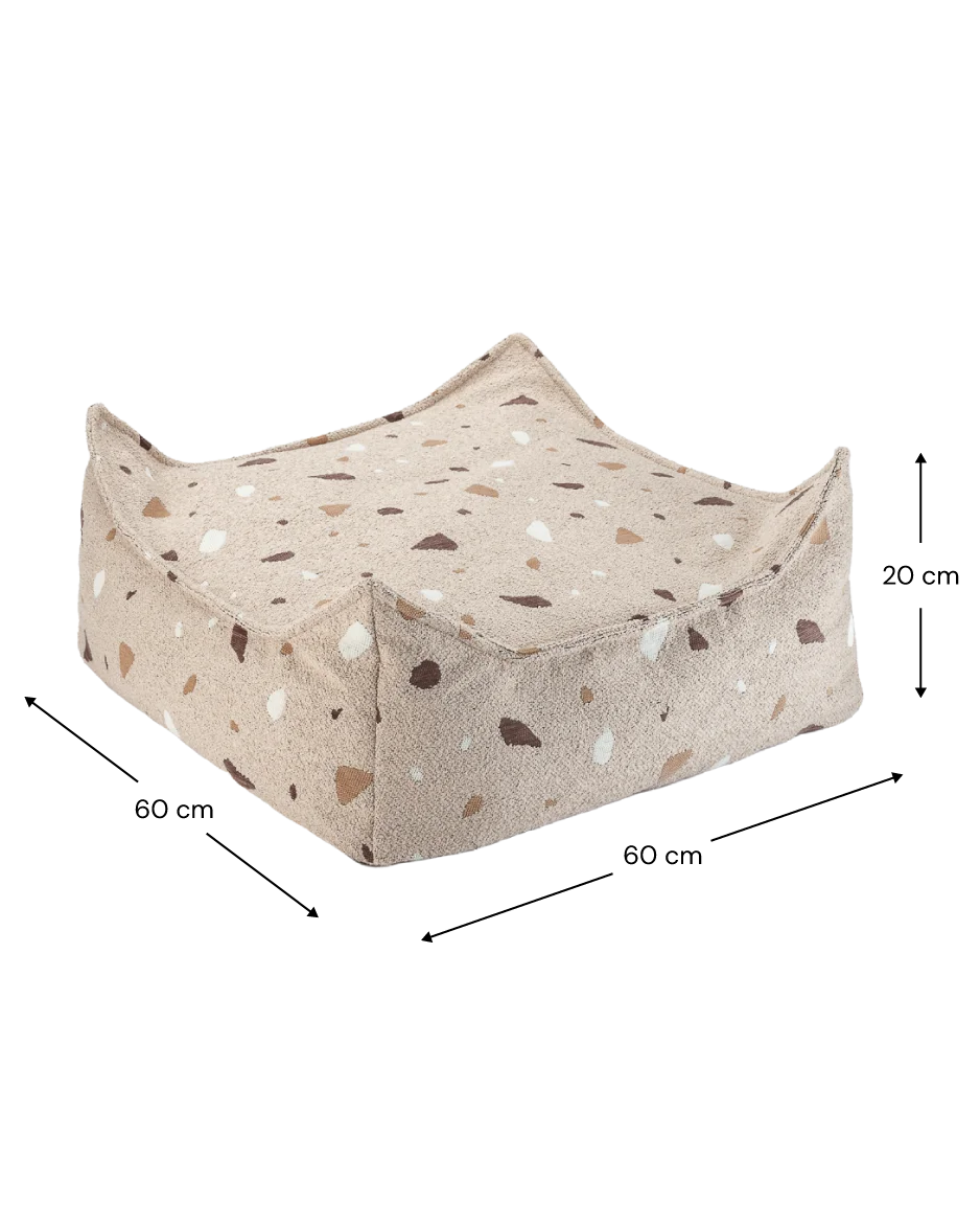 Terrazzo Sand Beanbag Chair And Ottoman Set