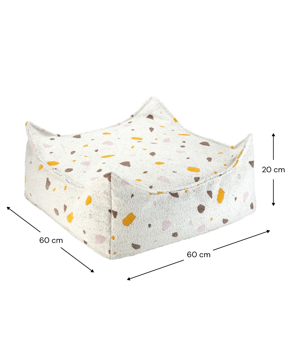 Terrazzo Marble Beanbag Chair And Ottoman Set