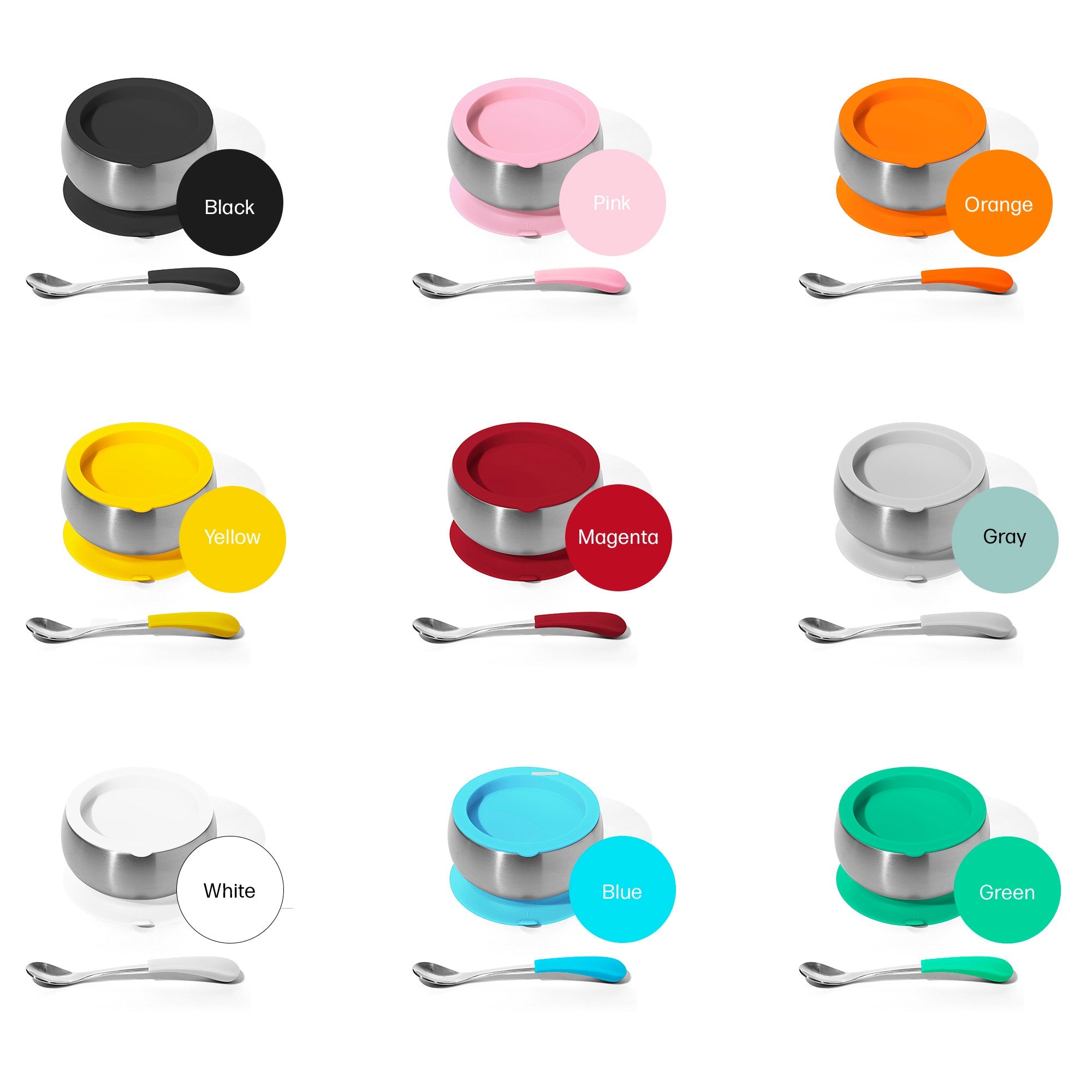 Avanchy Stainless Steel Baby Bowl With Spoon Combo + Air Tight Lid