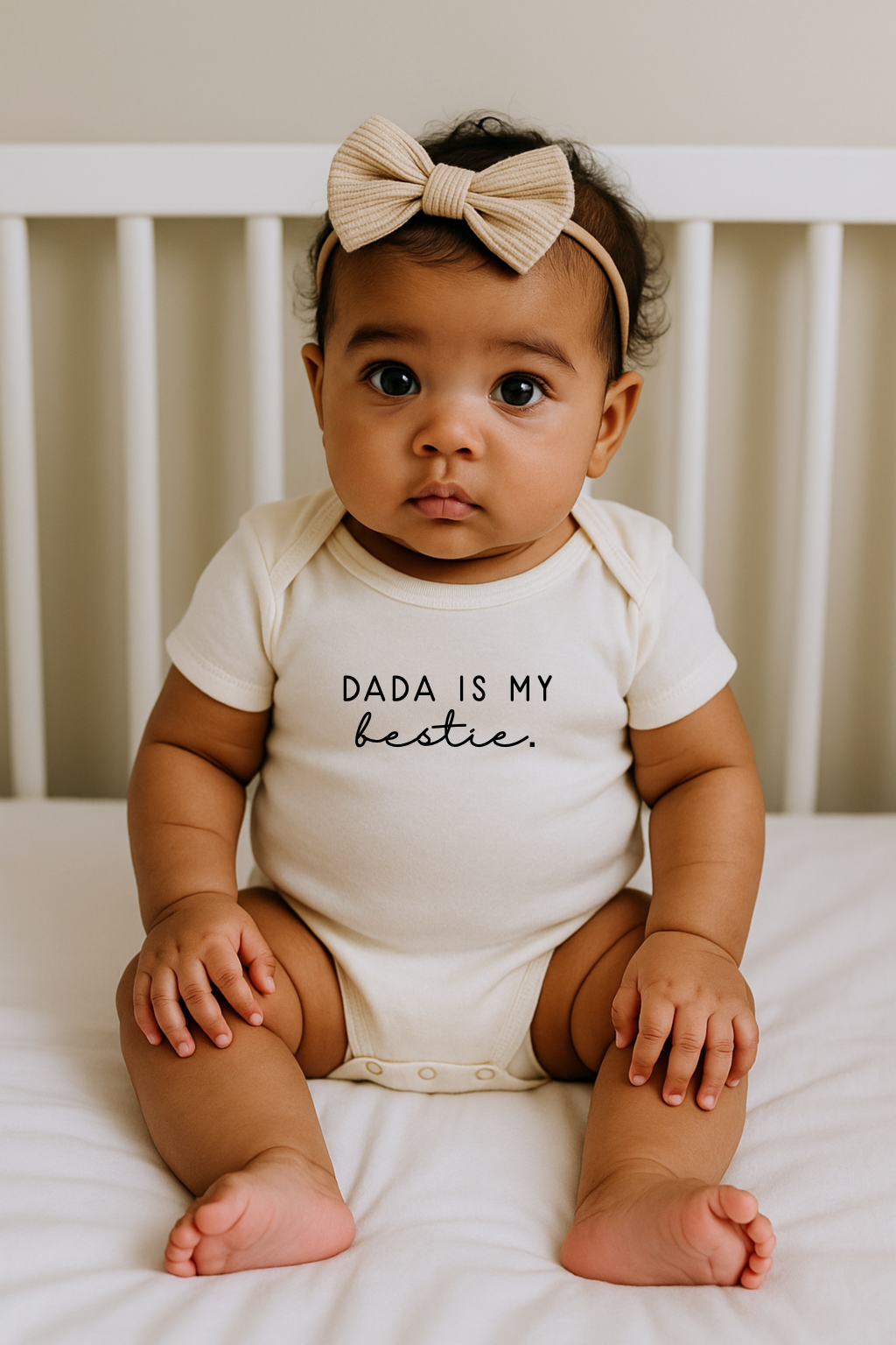 Dada Is My Bestie Organic Cotton Short Sleeve Baby Bodysuit