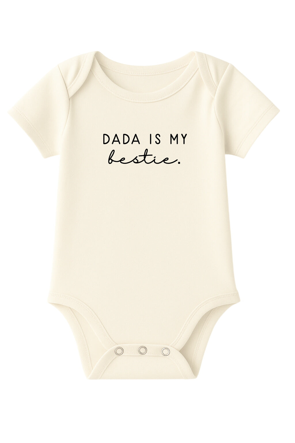 Dada Is My Bestie Organic Cotton Short Sleeve Baby Bodysuit