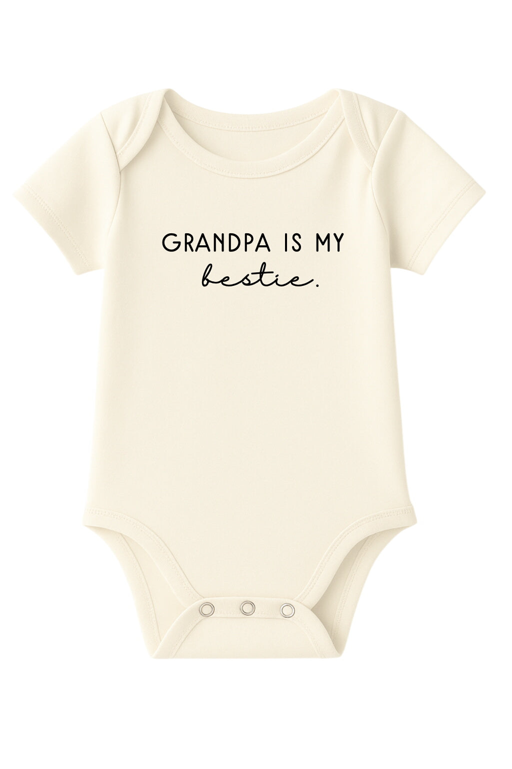 Grandpa Is My Bestie Organic Cotton Baby Bodysuit Short Sleeve