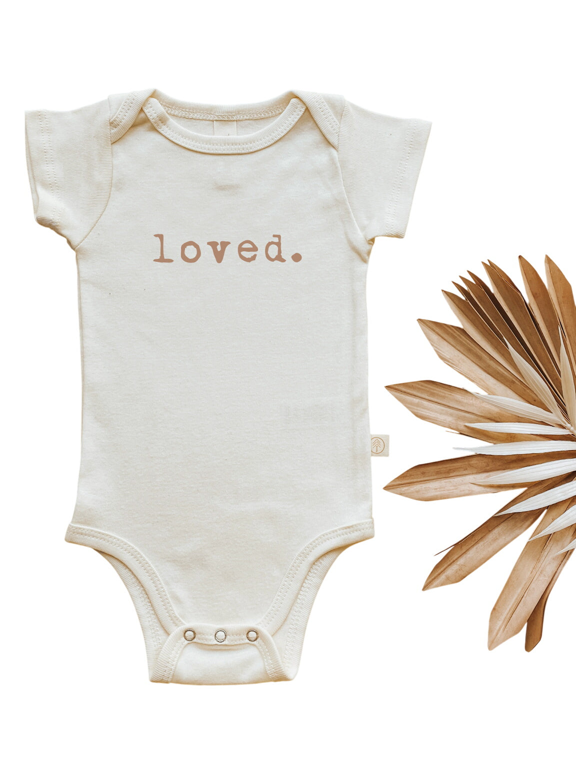 Loved. Clay Organic Cotton Baby Bodysuit Short Sleeve