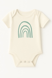 Rainbow Seafoam Organic Cotton Baby Bodysuit Short Sleeve