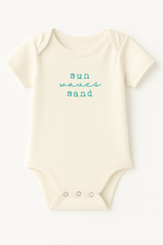 Sun Waves Sand Seafoam Organic Cotton Short Sleeve Baby Bodysuit