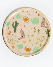 Western Cowboy Paper Plates – Boots, Cactus & Snake Catcher Design (12-pack)