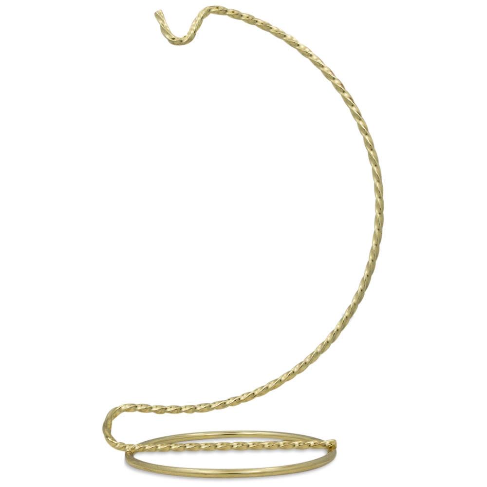 Twisted Curved Golden Tone Metal Holder Ornament Stand 6 Inches