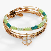 Lucky Four-leaf Clover Set Of 3 Bangles